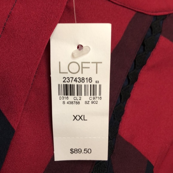 NWT LOFT geometric print long sleeve dress. Size XXL. - Picture 4 of 11